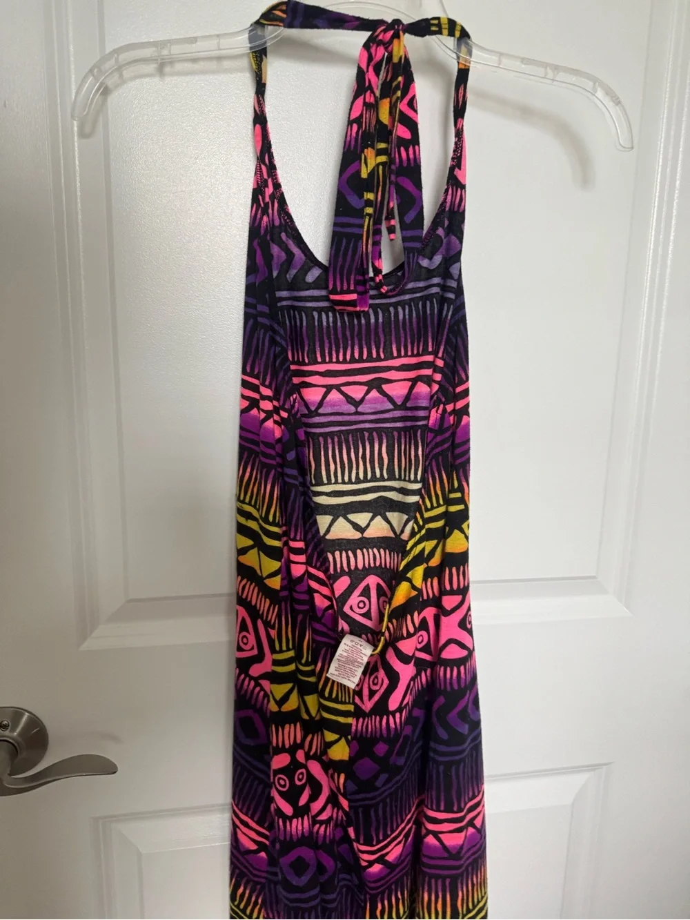 OP Neon Tribal Print Maxi Dress - Pink, Yellow, Purple, Black